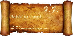 Halász Fanni névjegykártya
